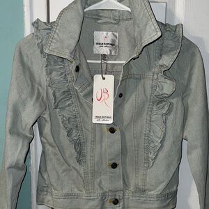 Urban Republic Light Gray Ruffled Jacket girl jacket